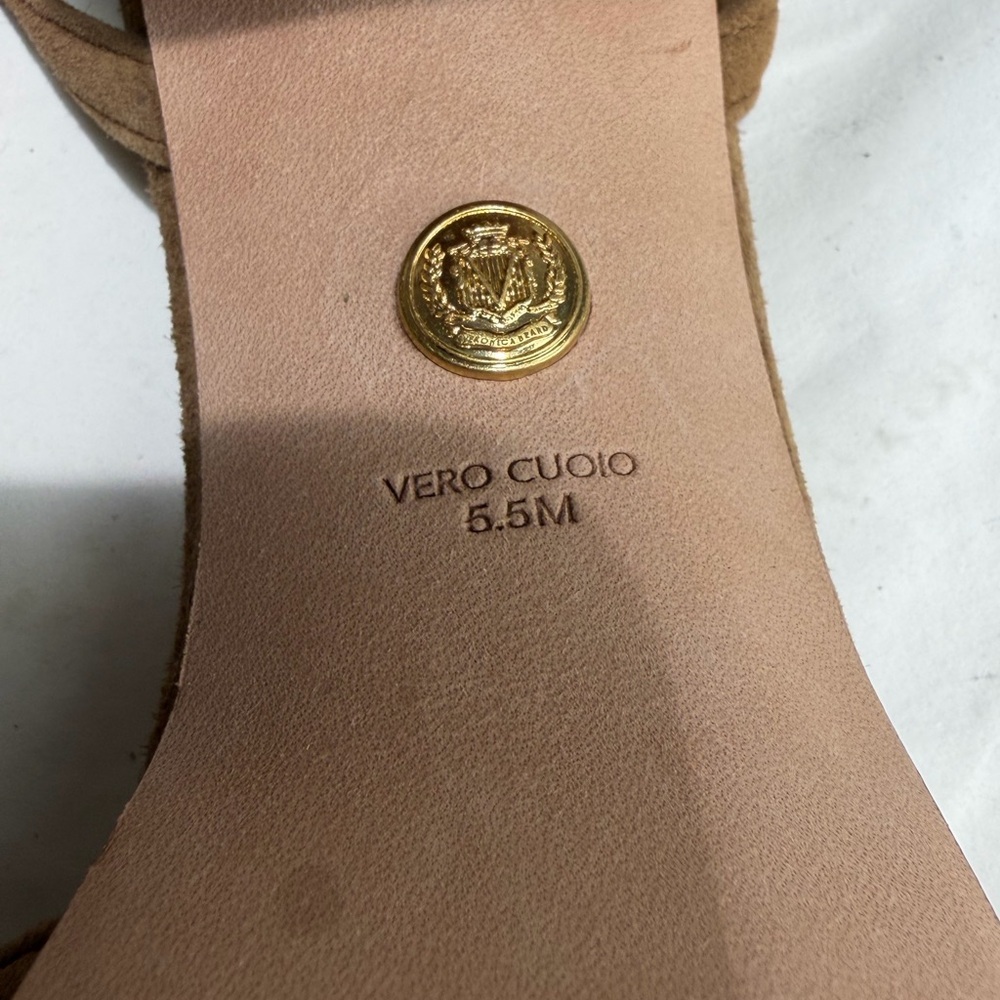 Veronica Beard Tan Suede Women's Drina Platform Sandals heels - Picture 6 of 6